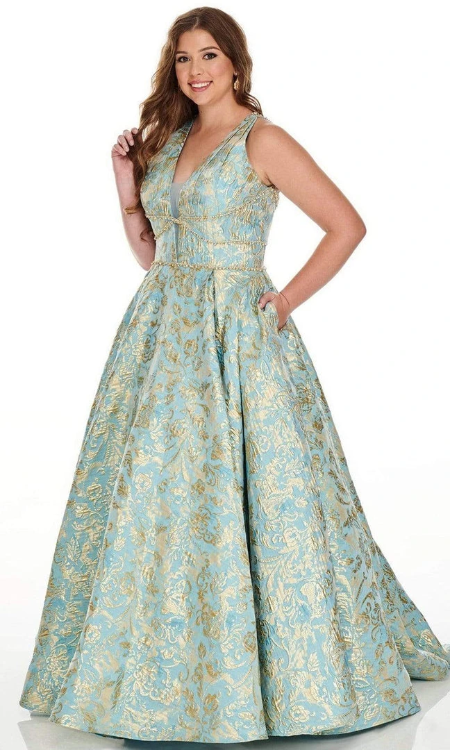 Formal Gowns Rachel Allan Curves - 7226 V-Neck Jacquard Ballgown 5 Formal Gowns Rachel Allan Curves - 7226 V-Neck Jacquard Ballgown