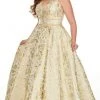 Formal Gowns Rachel Allan Curves - 7226 V-Neck Jacquard Ballgown 1 Formal Gowns Rachel Allan Curves - 7226 V-Neck Jacquard Ballgown