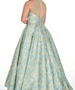 Formal Gowns Rachel Allan Curves - 7226 V-Neck Jacquard Ballgown 9 Formal Gowns Rachel Allan Curves - 7226 V-Neck Jacquard Ballgown