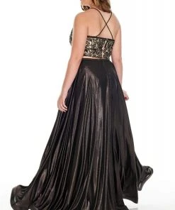 Rachel Allan Curves - 7235 Two-Piece Bead-Ornate Shimmer Jersey Gown 9 Rachel Allan Curves - 7235 Two-Piece Bead-Ornate Shimmer Jersey Gown