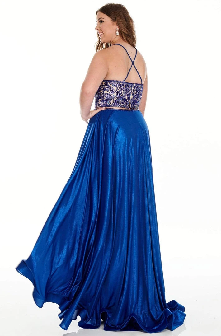Rachel Allan Curves - 7235 Two-Piece Bead-Ornate Shimmer Jersey Gown 8 Rachel Allan Curves - 7235 Two-Piece Bead-Ornate Shimmer Jersey Gown
