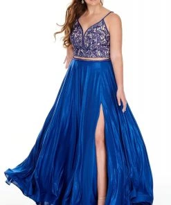 Rachel Allan Curves - 7235 Two-Piece Bead-Ornate Shimmer Jersey Gown 12 Rachel Allan Curves - 7235 Two-Piece Bead-Ornate Shimmer Jersey Gown