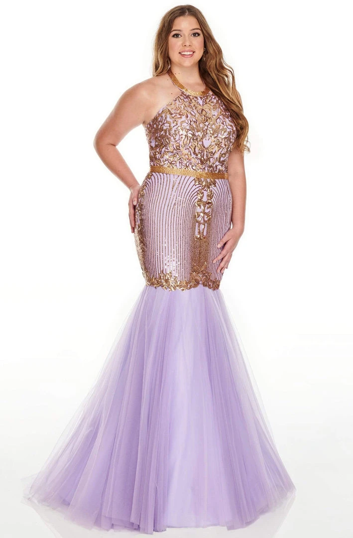 Rachel Allan Curves - 7240 Halter Sequin And Beads Trumpet Dress 3 Rachel Allan Curves - 7240 Halter Sequin And Beads Trumpet Dress