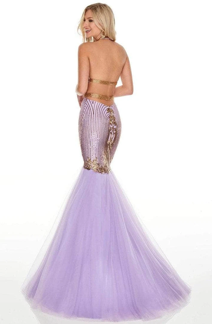 Rachel Allan - Embellished Halter Tulle Mermaid Dress 7142 Formal Gowns 6 Rachel Allan - Embellished Halter Tulle Mermaid Dress 7142 Formal Gowns