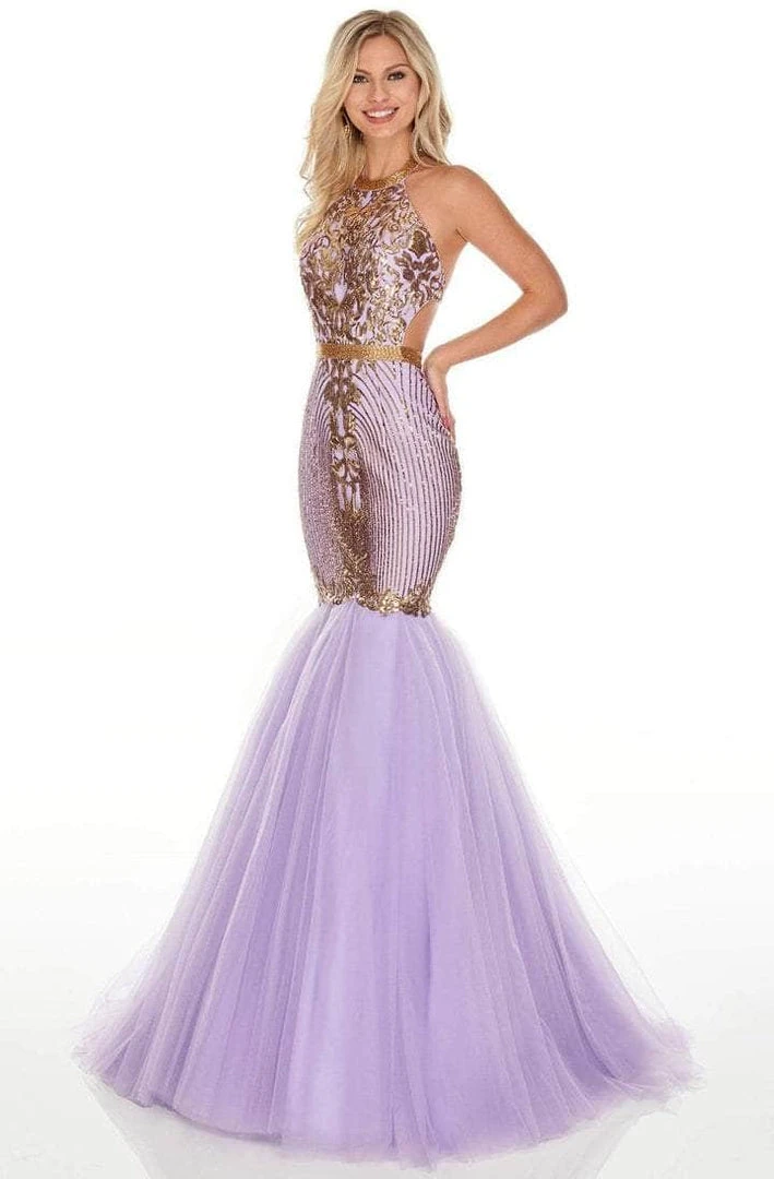 Rachel Allan - Embellished Halter Tulle Mermaid Dress 7142 Formal Gowns 5 Rachel Allan - Embellished Halter Tulle Mermaid Dress 7142 Formal Gowns