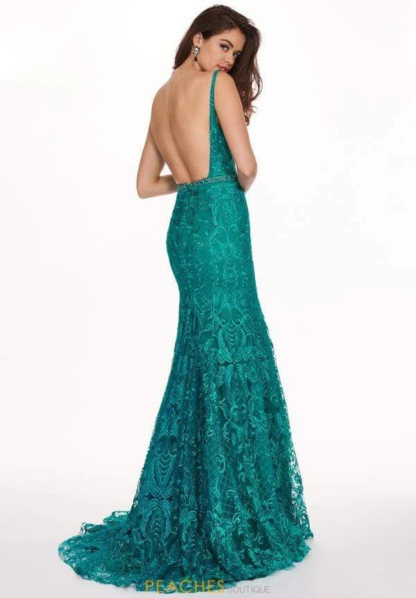 Rachel Allan - Embroidered Lace Scoop Neck Gown 6590 - 1 Pc Deep Jade In Size 10 Available 4 Rachel Allan - Embroidered Lace Scoop Neck Gown 6590 - 1 Pc Deep Jade In Size 10 Available