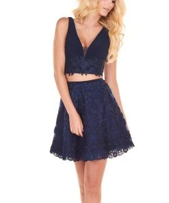 Cocktail Dresses Rachel Allan Homecoming - 4028 Two Piece Lace Appliqued Dress 5 Cocktail Dresses Rachel Allan Homecoming - 4028 Two Piece Lace Appliqued Dress