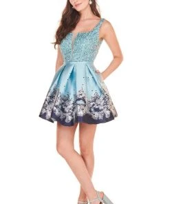 Rachel Allan Homecoming - 4037 Beaded Scoop A-Line Cocktail Dress