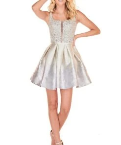 Rachel Allan Homecoming - 4037 Beaded Scoop A-Line Cocktail Dress