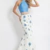 Rachel Allan - Lace Floral Mermaid Dress 6050 - 1 Pc Periwinkle/White In Size 4 Available Formal Gowns