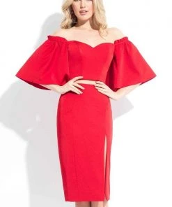 Rachel Allan LBD - L1085 Two-Piece Flared Sleeve Sheath Dress