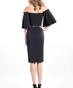 Rachel Allan LBD - L1085 Two-Piece Flared Sleeve Sheath Dress