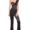 Rachel Allan LBD - L1238 Embellished Ruffled One Shoulder Jumpsuit