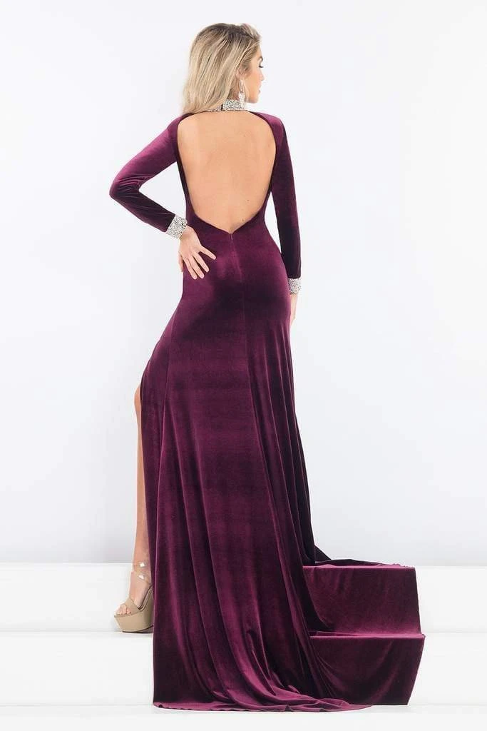 Formal Gowns Rachel Allan Prima Donna - 5031 Long Sleeve Beaded Velvet Gown 6 Formal Gowns Rachel Allan Prima Donna - 5031 Long Sleeve Beaded Velvet Gown