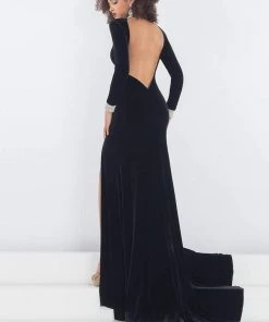 Formal Gowns Rachel Allan Prima Donna - 5031 Long Sleeve Beaded Velvet Gown 7 Formal Gowns Rachel Allan Prima Donna - 5031 Long Sleeve Beaded Velvet Gown