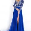 Rachel Allan Prima Donna - 5944 Long Sleeve Beaded Chiffon Gown Formal Gowns
