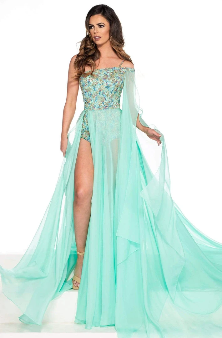 Rachel Allan Primadonna - 5075 Embellished Asymmetric Chiffon Dress Formal Gowns 5 Rachel Allan Primadonna - 5075 Embellished Asymmetric Chiffon Dress Formal Gowns