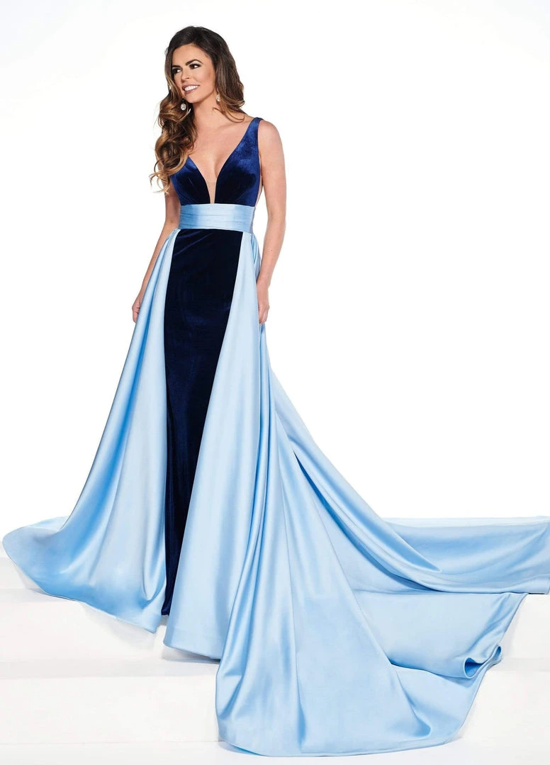 Rachel Allan Primadonna - 5076 Two Tone Deep V-neck Dress 4 Rachel Allan Primadonna - 5076 Two Tone Deep V-neck Dress