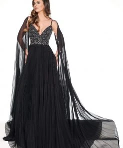Rachel Allan Primadonna - 5077 Embellished Pleated Chiffon Dress Formal Gowns
