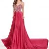 Rachel Allan Primadonna - 5078 Embellished V-neck Satin Dress Formal Gowns 1 Rachel Allan Primadonna - 5078 Embellished V-neck Satin Dress Formal Gowns
