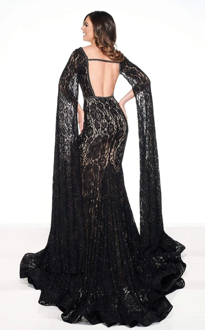 Formal Gowns Rachel Allan Primadonna - 5081 Lace Deep V-neck Mermaid Dress 4 Formal Gowns Rachel Allan Primadonna - 5081 Lace Deep V-neck Mermaid Dress