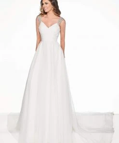 Formal Gowns Rachel Allan Primadonna - 5082 Embellished V-neck Chiffon A-line Dress