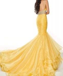 Rachel Allan Primadonna - 5108 V-Neckline Embellished Mermaid Dress Formal Gowns