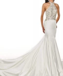 Rachel Allan Primadonna - 5114 High-Neck Embellished Trumpet Dress 5 Rachel Allan Primadonna - 5114 High-Neck Embellished Trumpet Dress