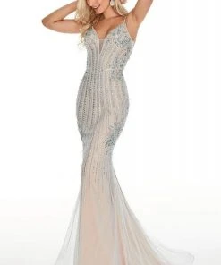 Rachel Allan Prom - 7000 Plunging Bodice Beaded Mermaid Gown 15 Rachel Allan Prom - 7000 Plunging Bodice Beaded Mermaid Gown