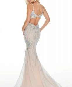 Rachel Allan Prom - 7000 Plunging Bodice Beaded Mermaid Gown 16 Rachel Allan Prom - 7000 Plunging Bodice Beaded Mermaid Gown