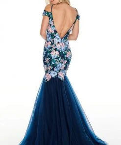 Rachel Allan Prom - 7001 Embroidered Off-Shoulder Mermaid Dress 9 Rachel Allan Prom - 7001 Embroidered Off-Shoulder Mermaid Dress