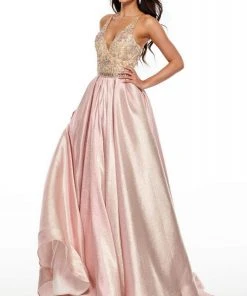Rachel Allan Prom - 7002 Bead-Embellished Bodice Sleek A-Line Gown Formal Gowns