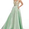 Rachel Allan Prom - 7002 Bead-Embellished Bodice Sleek A-Line Gown Formal Gowns