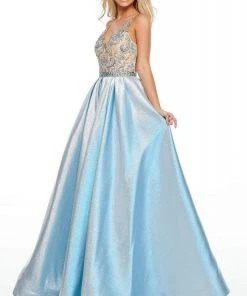 Rachel Allan Prom - 7002 Bead-Embellished Bodice Sleek A-Line Gown Formal Gowns