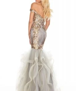 Rachel Allan Prom - 7004 Off Shoulder Sequined Mermaid Gown 13 Rachel Allan Prom - 7004 Off Shoulder Sequined Mermaid Gown