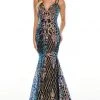 Rachel Allan Prom - 7010 Sequined V-Neck Mermaid Gown