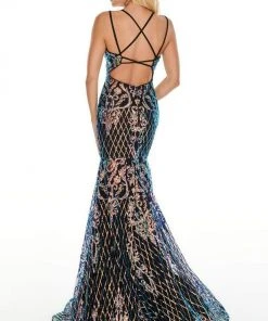 Rachel Allan Prom - 7010 Sequined V-Neck Mermaid Gown