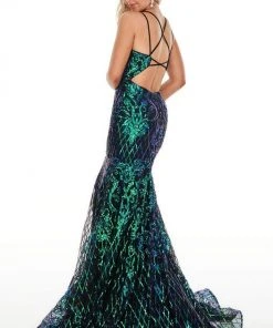 Rachel Allan Prom - 7010 Sequined V-Neck Mermaid Gown
