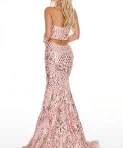 Rachel Allan Prom - 7020 Sequin Embroidered Strapless Gown