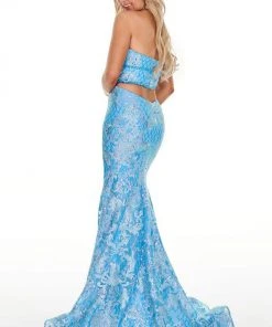 Rachel Allan Prom - 7020 Sequin Embroidered Strapless Gown 12 Rachel Allan Prom - 7020 Sequin Embroidered Strapless Gown