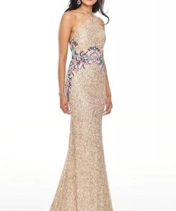 Rachel Allan Prom - 7024 Halter Embellished Allover Sheath Dress