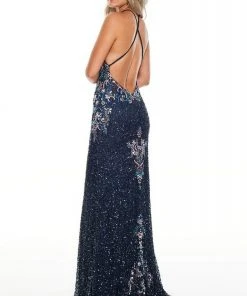 Rachel Allan Prom - 7024 Halter Embellished Allover Sheath Dress