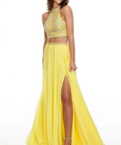 Formal Gowns Rachel Allan Prom - 7034 Two Piece Embellished A-Line Gown