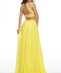 Formal Gowns Rachel Allan Prom - 7034 Two Piece Embellished A-Line Gown