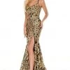 Formal Gowns Rachel Allan Prom - 7052 Scoop Patterned Sequin Trumpet Dress