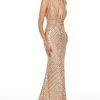 Rachel Allan Prom - 7067 Plunging V-Neck Sparkly Sheath Dress Formal Gowns 1 Rachel Allan Prom - 7067 Plunging V-Neck Sparkly Sheath Dress Formal Gowns
