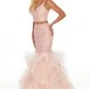 Formal Gowns Rachel Allan Prom - 7083 Two Piece Beaded Tulle Mermaid Dress