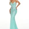 Formal Gowns Rachel Allan Prom - 7084 Semi-Sweetheart Sequined Sheath Dress