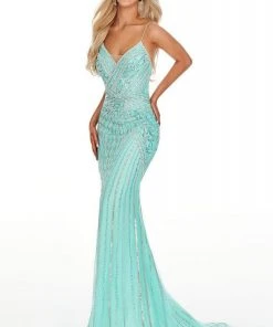 Formal Gowns Rachel Allan Prom - 7084 Semi-Sweetheart Sequined Sheath Dress