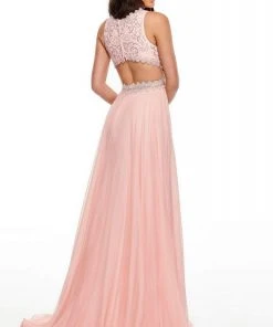 Rachel Allan Prom - 7097 V-Neckline Embellished Bodice A-Line Dress Formal Gowns